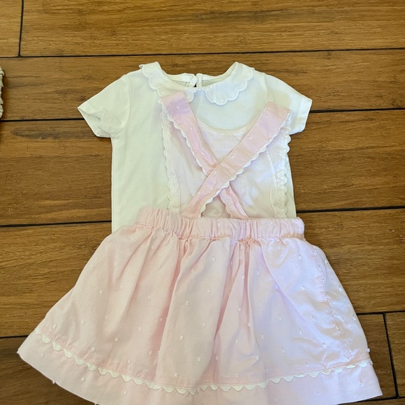 Janie and Jack pink pinafore with size 6-12 month, white bodysuit included - Picture 4 of 4
